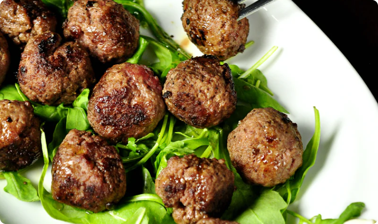 Keto Cheese Stuffed Bison Meatballs